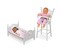 Badger Basket English Country Doll High Chair and Bed Set with Chevron Bedding and Free Personalization Kit - White/Pink